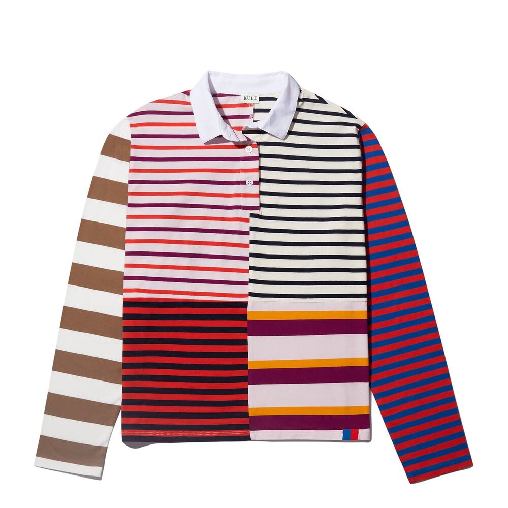 Kule Striped Multicolor Patch Rugby Shirt Size M